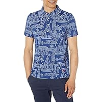Brooks Brothers Men's Cotton Jersey Boat Print Short Sleeve Polo