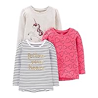 Simple Joys by Carter's Girls' 3-Pack Graphic Long-Sleeve Tees