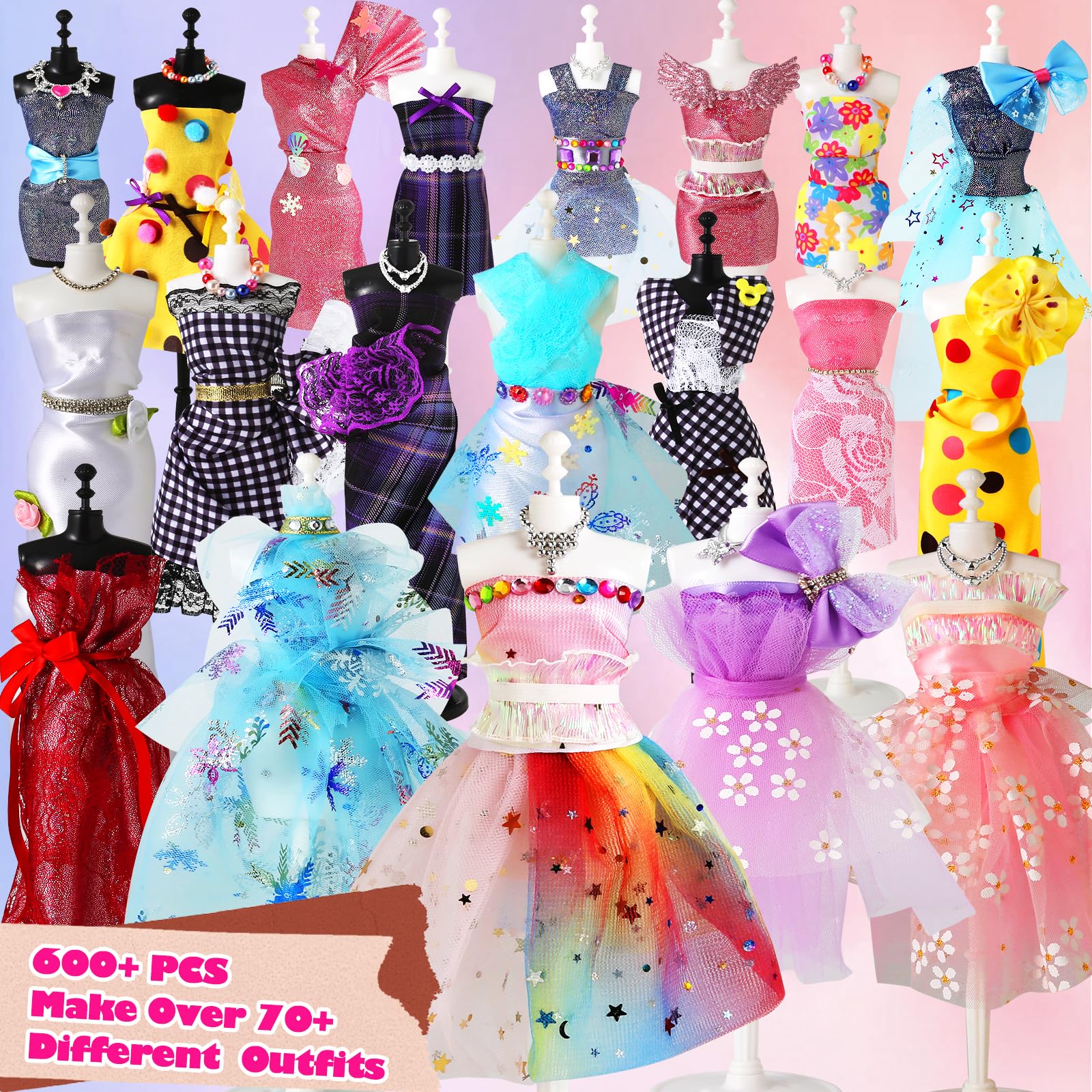  Jumlys 600+PCS Fashion Designer Kits for Girls Ages 6