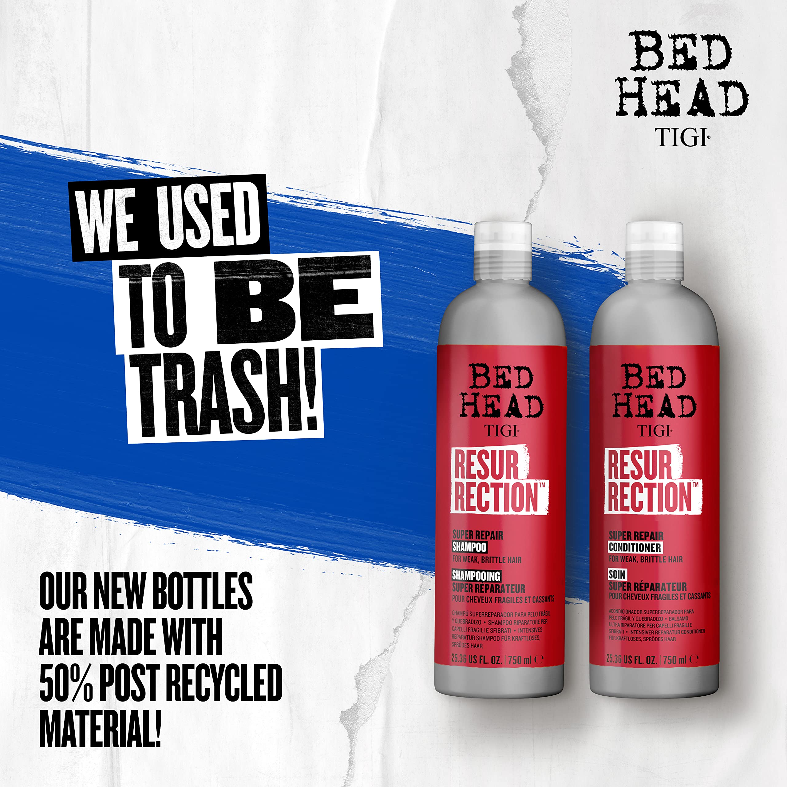 Bed Head by TIGI Shampoo & Conditioner For Damaged Hair Resurrection Infused With The Resurrection Plant 2 x 25.36 fl oz