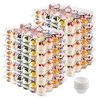 24 Count Cupcake Containers 10 Pack Cupcake Holders Plastic Stackable Cupcake Boxes with Detachable Tall Dome Lids and 240 Liners for 240 Cupcakes, BPA Free, Standard Size