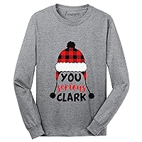 Christmas Buffalo Plaid You Serious Clark Mens Womens Long Sleeve T-Shirt Gifts