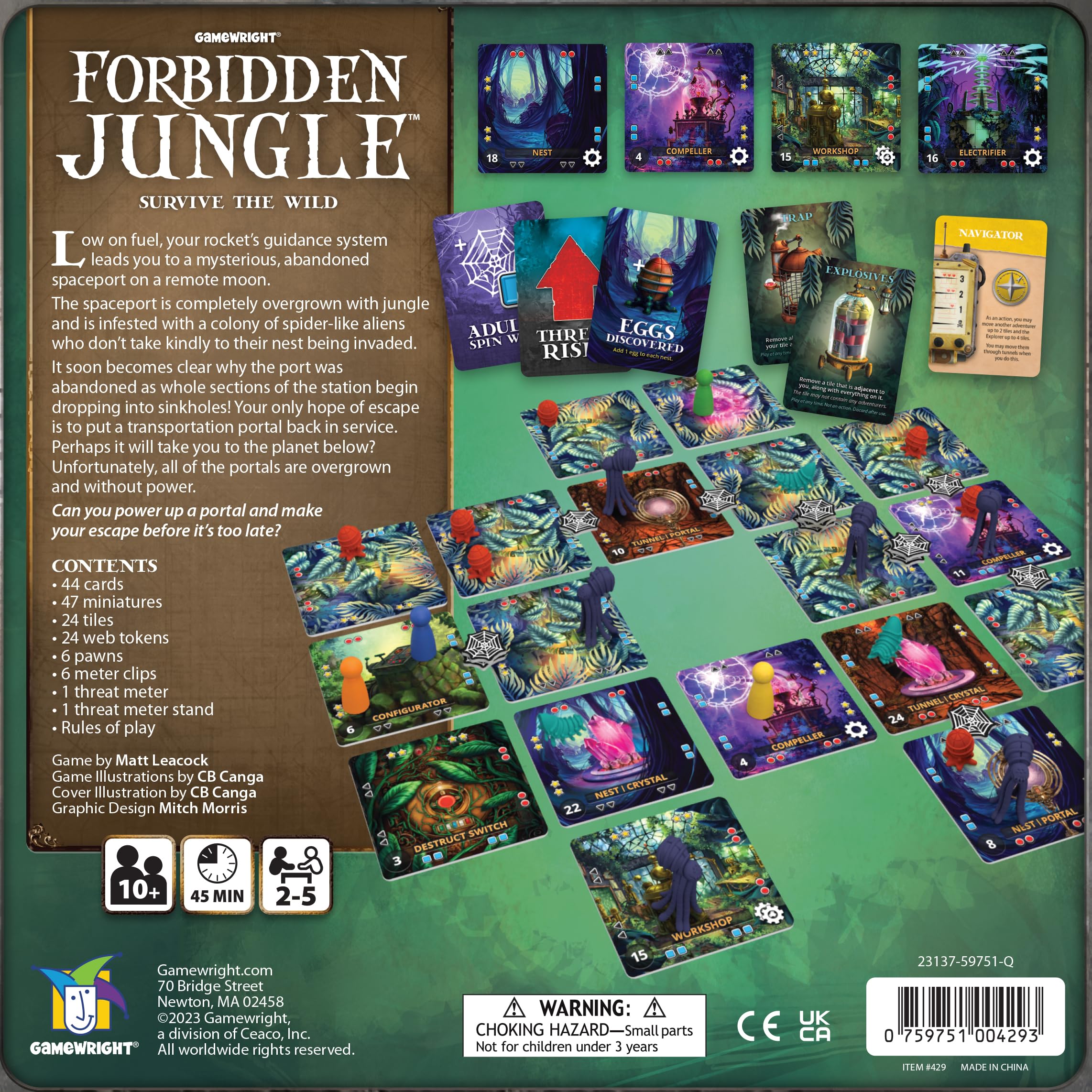 Gamewright - Forbidden Jungle - The Cooperative Strategy Survival Jungle Board Game - Ages 10 and up - 2-4 Players - Perfect for Family Game Night!