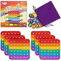 ABC Bingo Games for Kids - Six Educational Alphabet Bingo Popping Mats for Preschool, Toddlers, Kindergarten - Learning Activities for 2-6 Players 3+ Years