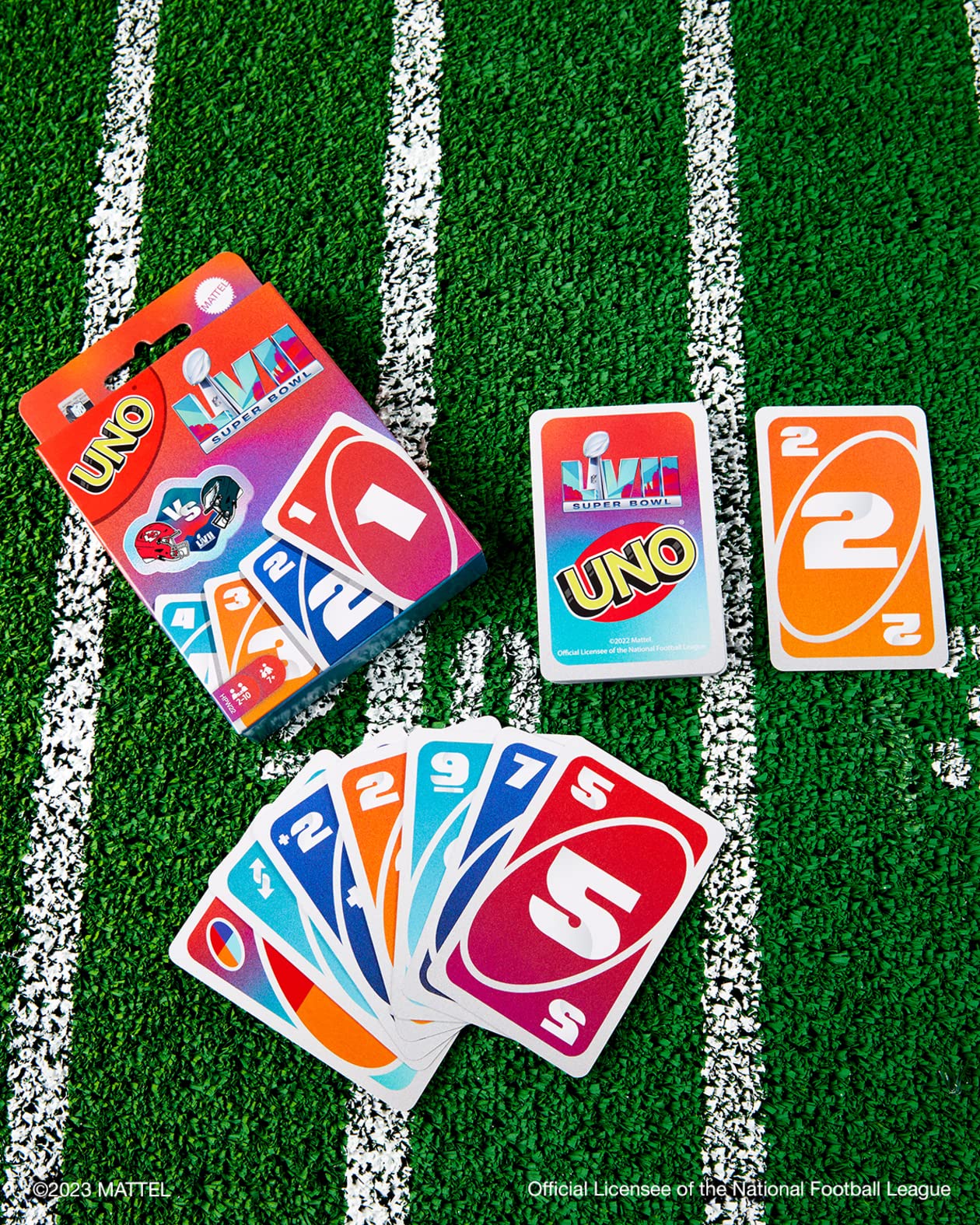 Mattel Games UNO NFL LVII Card Game for Kids, Adults, Family and Game Night with Special 