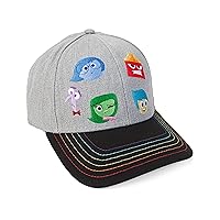 Concept One Inside Out Embroidered Characters Youth Heather Snapback Baseball Cap Grey, Black