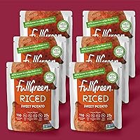 NEW: Fullgreen Sweet Potato Rice, delicious sweet potato low carb rice alternative, all non-gmo vegetables - case of 6x pouches (7.05oz/pouch) exclusive take home case - made in the USA