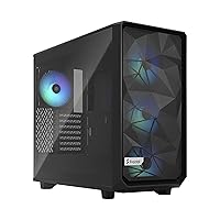 Fractal Design Meshify 2 Lite RGB Black ATX Flexible Light Tinted Tempered Glass Window Mid Tower Computer Case