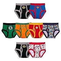 DC Comics Boys' 100% Cotton Briefs with Prints Including Superman, Batman, The Flash Logos, Sizes 2/3t, 4t, 4, 6, 8