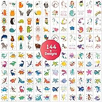 Bundle - Temporary Fake Tattoo 72 Individually Wrapped Sheets - Cute Ocean Animals, Party Dinosaurs, Zoo Animals, Unicorn and Friends