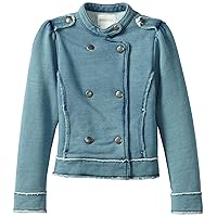 Diesel Little Girls' Washed Brushed Cotton Military Style Jacket With Sequins