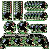 Reptile Snake Birthday Party Supplies Favors Serves 24 Lizard Party Paper Plates Napkins Set Jungle Swamp Snake Tablecloth Tableware Kit for Baby Shower Decorations Kids Boys Girls