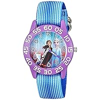 Disney Frozen Kids' Plastic Time Teacher Analog Quartz Nylon Strap Watch