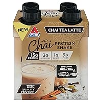 Atkins Milk Chocolate Delight Protein Shake, 15g Protein, 12 Count and Atkins Iced Chai Tea Latte Protein Shake, 15g Protein, 4 Count Bundle