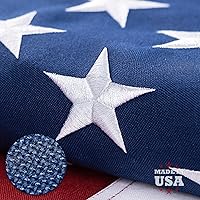 American Flag 4x6 Ft TearProof Series for Outside, Made in USA, Longest Lasting, Super Tough Fade Resistant Spun Polyester, High Wind US Outdoor Flags Embroidered Stars, Sewn Stripes, Brass Grommets