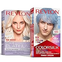Bundle of Revlon Permanent Hair Color ColorSilk Digitones with Keratin, 91D Silver Blue (Pack of 1) + Permanent Hair Color by Revlon, Color Effects Highlighting Kit, 60 Platinum, 8 Oz, (Pack of 1)