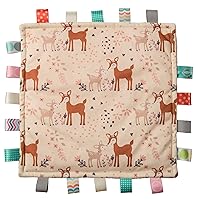 Mary Meyer Taggies Lovey for Baby Security Blankets Original Comfy Blanket with Sensory Tags, 12 x 12-Inches, Fawn
