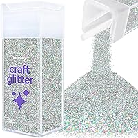 Hemway Craft Glitter Shaker 130g / 4.6oz Glitter for Arts, Crafts, Resin, Tumblers, Nails, Painting, Decoration, Festival, Cosmetic, Body - Ultrafine (1/128