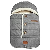 JJ Cole Bundle Me Winter Baby Car Seat Cover and Bunting Bag - Weather Resistant Baby Carrier Cover - Stroller Accessories and Winter Baby Essentials - Heather Gray