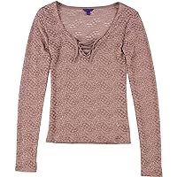AEROPOSTALE Womens Lace Pullover Blouse, Pink, X-Large