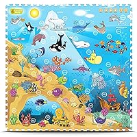 Creative Baby 9 Piece Interactive Playmat i-Mat, Under The Sea , 48x48 Inch (Pack of 1)