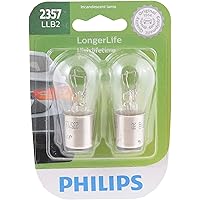 Philips Automotive Lighting 2357 LongerLife Miniature Bulb, 2 Pack (2357LLB2)