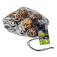 Unique Sports Small Dog Animal Print Mini Tennis Fetch Balls, Squeaker Ball Dog Toy 18 Pack