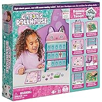 Gabby’s Dollhouse, Games HQ Checkers Tic Tac Toe Memory Match Go Fish Bingo Cards Board Games Toy Gift Netflix Party Supplies, for Kids Ages 4 and up