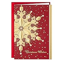 Hallmark Boxed Holiday Cards, Red and Gold Snowflake (40 Cards with Envelopes)