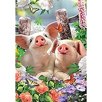 INC. Piglets - Standard Size, 28 x 40 Inch, Decorative Double Sided, Licensed and Copyrighted Flag - Printed in The USA