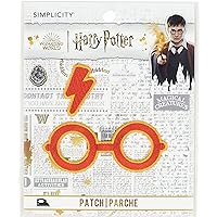 Simplicity Harry Potter Glasses and Scar Applique Iron-on Patch for Clothing, Jackets, and Backpacks, 2.875