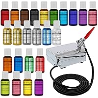  Powerful Master Airbrush Airbrushing System with 3 Airbrushes,  6 U.S. Art Supply Primary Colors Acrylic Paint Set - Cool Running 1/4 hp  Twin Cylinder Piston Air Compressor with Air Storage Tank 