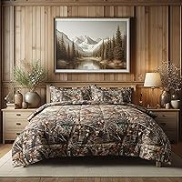 Realtree Edge Camo King Comforter Set 3 Piece Polycotton Rustic Farmhouse Bedding with 2 Pillow Shams – Hunting Cabin Lodge Bed Set Prefect for Camouflage Bedroom - (94