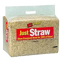 EZ-Straw Just Straw Clean Processed Straw – Multi Purpose - Small Bale (1 Cubic Foot)