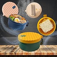 AI LOVE PEACE Microwave Ramen Bowl Set Noodle Bowls With Lid Speedy Ramen Cooker In Minutes BPA Free and Dishwasher Safe For Office College Dorm Room Instant Cooking
