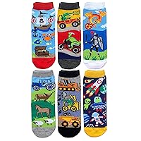 Jefferies Socks Boys' Space Pirate Dinosaur Fun Colorful Pattern Crew Socks 6 Pack