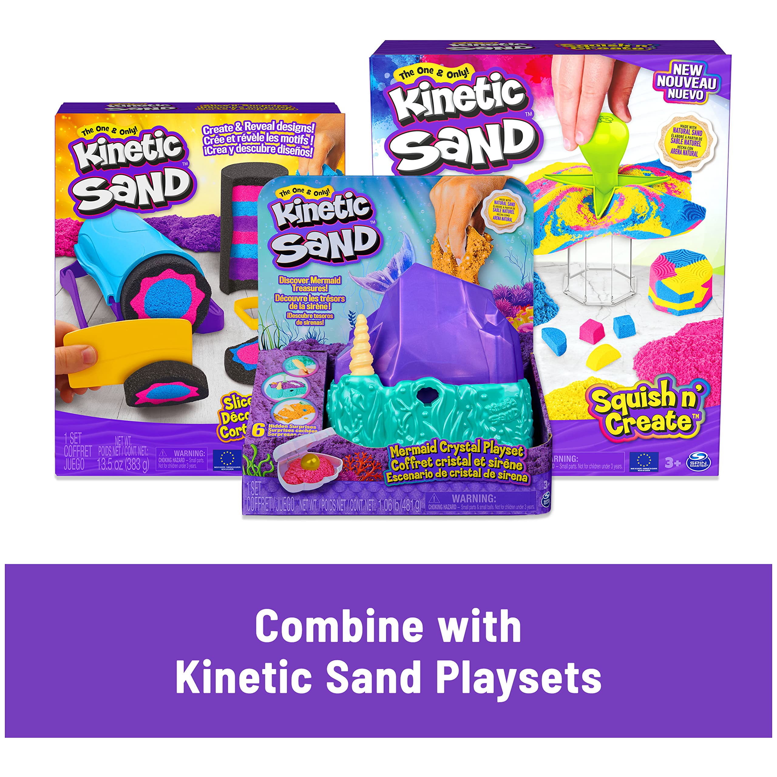 Kinetic Sand, 3lbs Beach Sand for Ages 3 and Up (Packaging My Vary)