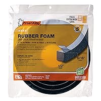 Frost King Available R930H Sponge Rubber Foam Tape 9/16-Inch, Black, 1/2