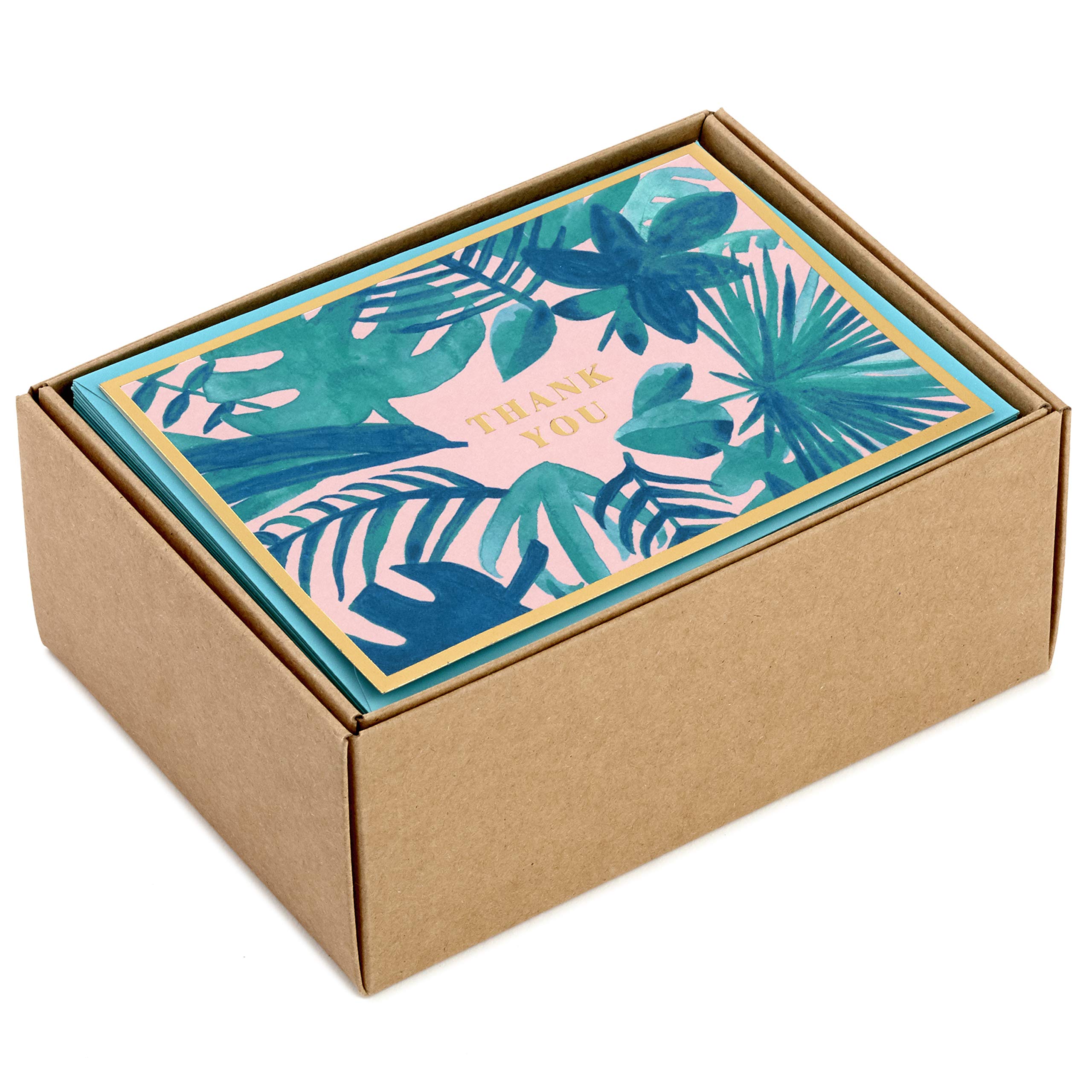 Hallmark Boxed Thank You and Blank Cards Assortment (Four Assorted Tropical Designs, 40 Note Cards and Envelopes)