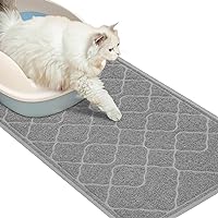 Heeyoo Cat Litter Mat, Large Kitty Litter Box Mat 23 x 14 Inches, Litter Trapping Mat with Waterproof and Non-Slip Backing, Keep Floors Clean, Soft on Kitty Paws
