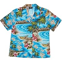 RJC Women's Hibiscus Hawaiian Island Hawaiian Camp Shirt