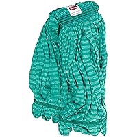 Rubbermaid Commercial Products Web Foot Microfiber Tube Mop Head Replacement, Large, Green, Heavy Duty Industrial Wet Mop For Floor Cleaning Office/School/Stadium/Lobby/Restaurant