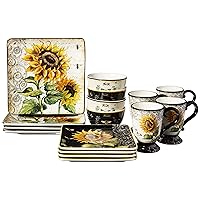 Certified International French Sunflower 16 pc. Dinnerware Set, Service for 4, Multicolored