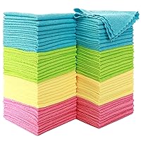 MOONQUEEN 72 Pack Microfiber Cleaning Cloth - Reusable Cleaning Rag, Fast Drying Cleaning Towels,12