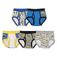 Despicable Me Boys' 5-Pack Minions 100% Combed Cotton Briefs, Sizes 4 and 6