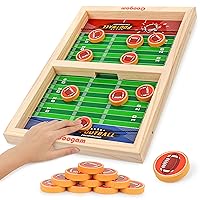 Coogam Fast Sling Puck Game, Wooden Sling Football Shot Board Game Large Table Interaction Speed Track Toy for Party Home Family Parents-Child Boys Girls Adult