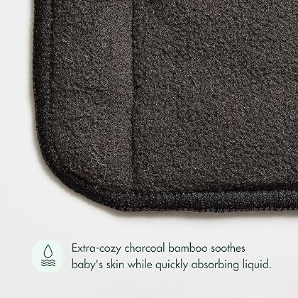 Naturally Natures Cloth Diaper Inserts 5 Layer Charcoal Bamboo Reusable Liners for Cloth Diapers (Pack of 12) (Grey)