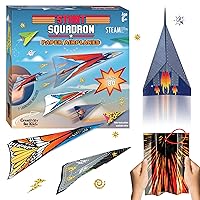 Creativity for Kids Stunt Squadron Fold & Launch Paper Airplanes: Create 80 Paper Airplanes, STEM Science Kit for Kids, Paper Airplane Craft Kit for Kids, Gifts and Toys for Boys Ages 6-8+