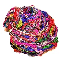100 gr Sari Silk Fiber Batts Laps Wet Felting Weaving Spinning Paper Making and Paper Making, Color Candy