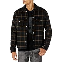 The Kooples Men's Black Wool Jacket with Yellow Check Motif, Black, Extra Large